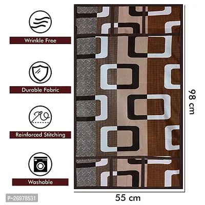 Wishlandreg; Combo Pack of Fridge Top Cover and Microwave Oven Top Cover with 4 Pockets(Brown)-thumb2