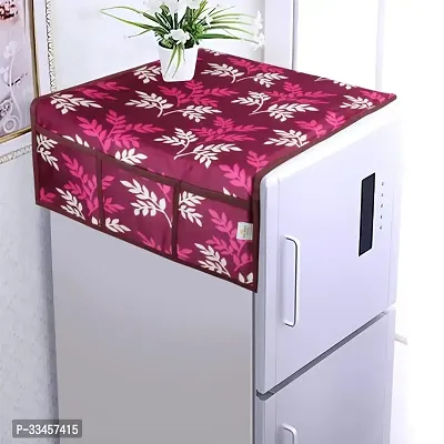 Designer Floral Fridge Top Cover With 6 Utility Pockets(21 X 39 Inches)-thumb0