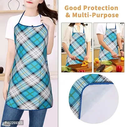 Aradent? PVC Big Size Kitchen Apron, Unisex, 32X26 Inches (Pack of 2, Blue)-thumb3