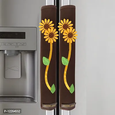 WISHLAND? Set of 2 Pcs Fridge Handle Cover for Single Door Refrigerator(6X12 Inches, Maroon)