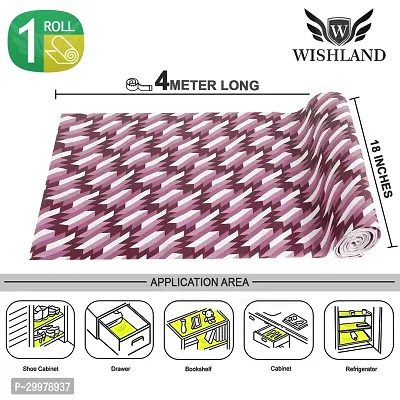 Wishland Kitchen Shelf Liner for Cabinet, Kitchen Shelves and Drawer Fire Resistant, Waterproof, Dustproof and Washable (18 Inches X 4 Meter, Purple)