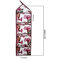 Designer PVC Fridge Top Cover, Microwave Oven Top Cover and Multipurpose Wall Hanging Organizer with 4 Pockets-thumb3