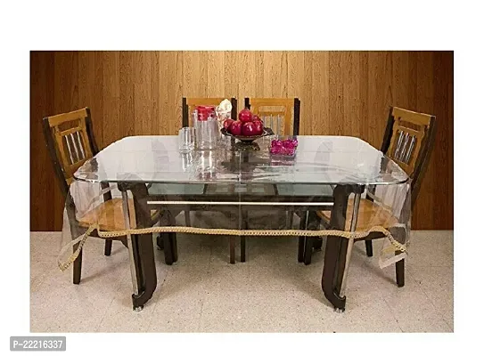 WISHLANDreg; Golden Small Lace Transparent PVC Center Table Cover(Size: 40X60 Inches, Pack oc 1)