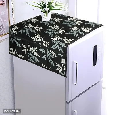 Designer Polyester Fridge Top Cover with 6 Utility Pockets-thumb0