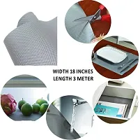 Multipurpose Textured Super Strong Anti-Slip Mat Liner for Kitchen Shelf - Size 45X300cm (3 Meter Roll, Grey)-thumb1