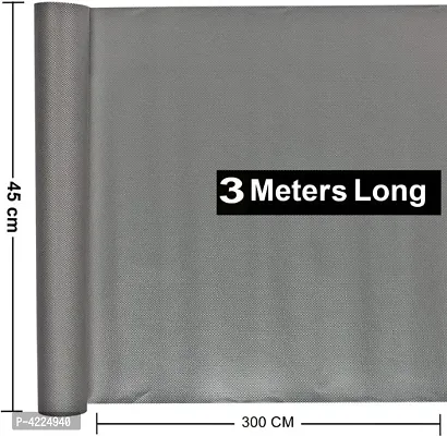Multipurpose Textured Super Strong Anti-Slip Mat Liner for Kitchen Shelf - Size 45X300cm (3 Meter Roll, Grey)-thumb5