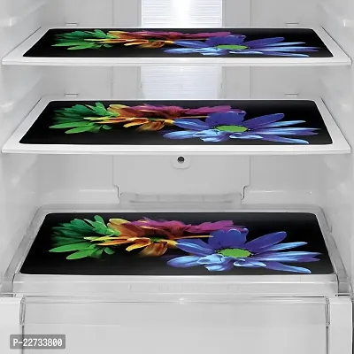 WISHLANDreg; Multipurpose Refrigerator Mats Set of 3 Pcs for Single Door Fridge (Size: 12X17 Inches, Color : Multicolor)-thumb0