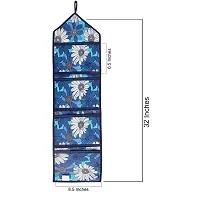 WISHLAND? PVC 4 Pockets Magazine Holder Wall Hanging Organiser(Set of 1, Blue)-thumb1