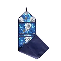 PVC 4 Pockets Magazine Holder Multipurpose Wall Hanging Organiser(Set of 1, Blue)-thumb3