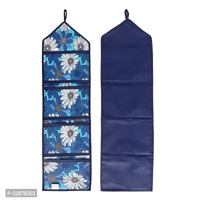 PVC 4 Pockets Magazine Holder Multipurpose Wall Hanging Organiser(Set of 1, Blue)-thumb5