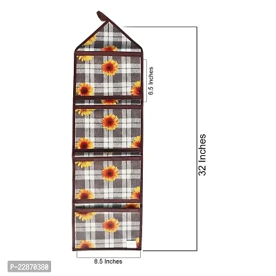 PVC 4 Pockets Magazine Holder Multipurpose Wall Hanging Organiser(Set of 2, Yellow)-thumb3