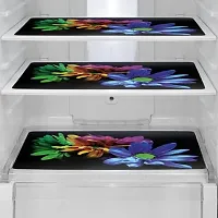 1 Pc Fridge Cover For Top With 6 Pockets + 1 Handle Cover + 3 Fridge Mats( Fridge Cover Combo Set Of 5 Pcs)-thumb2