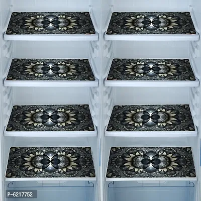 Multipurpose Refrigerator Mats Set Of 8 Pcs For Single Door Fridge (Size: 12X17 Inches, Color : Golden)-thumb0