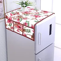 1 Pc Fridge Cover For Top With 6 Pockets + 1 Handle Cover + 4 Fridge Mats( Fridge Cover Combo Set Of 6 Pcs)-thumb2