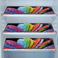 1 Pc Fridge Cover For Top With 6 Pockets + 2 Handle Cover + 3 Fridge Mats( Fridge Cover Combo Set Of 6 Pcs)-thumb1