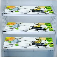 1 Pc Fridge Cover For Top With 6 Pockets + 2 Handle Cover + 3 Fridge Mats( Fridge Cover Combo Set Of 6 Pcs)-thumb2