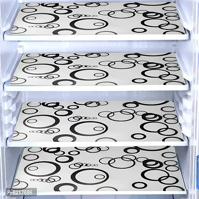Multipurpose Refrigerator Mats Set Of 4 Pcs For Single Door Fridge (Size: 12X17 Inches, Color : Grey)