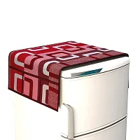 1 Pc Fridge Cover For Top With 6 Pockets + 2 Handle Cover + 4 Fridge Mats( Fridge Cover Combo Set Of 7 Pcs)-thumb1