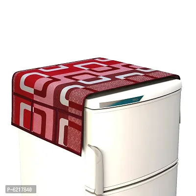 1 Pc Fridge Cover For Top With 6 Pockets + 1 Handle Cover + 3 Fridge Mats( Fridge Cover Combo Set Of 5 Pcs)-thumb2