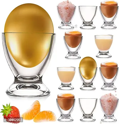 Modern Solid Glass Egg Cup Set, 12 Piece