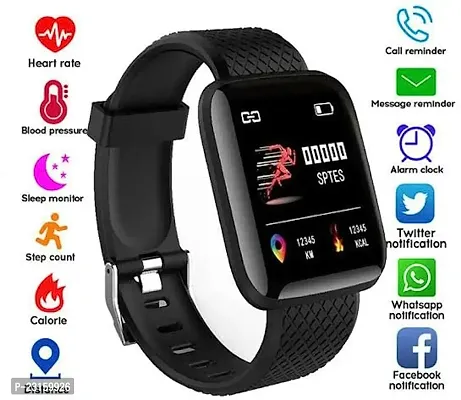 ID 116 New SMART WATCH 2023 latest version  Full Touch Screen Bluetooth Smartwatch with Body Temperature, Heart Rate  Oxygen Monitor Compatible with All 3G/4G/5G Android  iOS@-thumb0