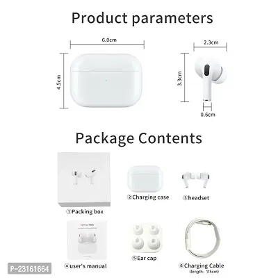 AIRPODS P white ,in a ear true wireless Double (Dual L/R)BT Sports With Charging Box Bluetooth Headset Bluetooth Headset  (White, True Wireless)-thumb5