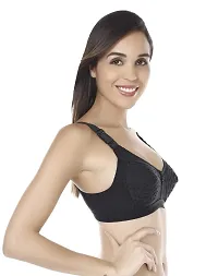 Women?s Cotton Lycra Blend Bra, Regular Everyday Bra|Full Coverage Bra|Soft and fine Quality Fabric with Solid Work NT_Black::Brown_36-thumb2