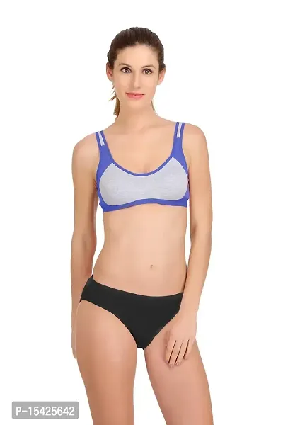 Samvar-Sports Bra Panty Set I Lingerie Set I Full Coverage Non-Padded Non-Wired Yoga,Gym,Sports Set-thumb2