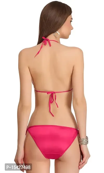 Samvar-Women's Satin Bikini Bra Panty Set for Women Lingerie Set Sexy Honeymoon Undergarments (Color : Multi)(Pack of 1,2,3,4)-thumb4