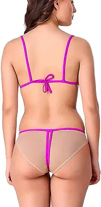 Samvar-Women's Net Bikni Bra Panty Set for Women Lingerie Set Sexy Honeymoon Undergarments (Pack of 1)-thumb4