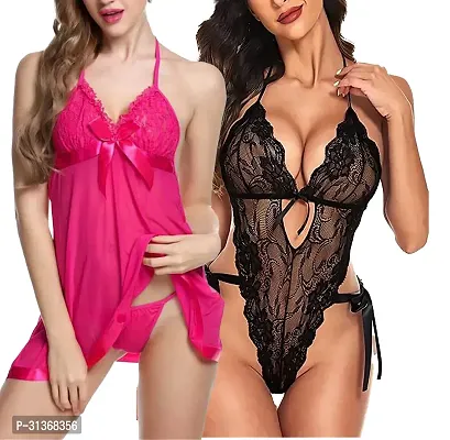 Stunning Multicolor Designed Babydoll Dress Pack of 2