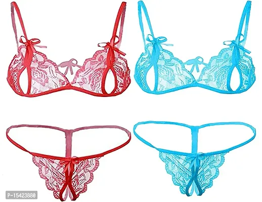Buy Samvar-Women's Cotton Bra Panty Set for Women Lingerie Set Sexy  Honeymoon Undergarments (Color : Multi)(Pack of 1) Online In India At  Discounted Prices