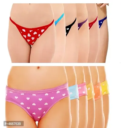 Women Hipster Bikni Multicolor Panties (Pack Of 12)