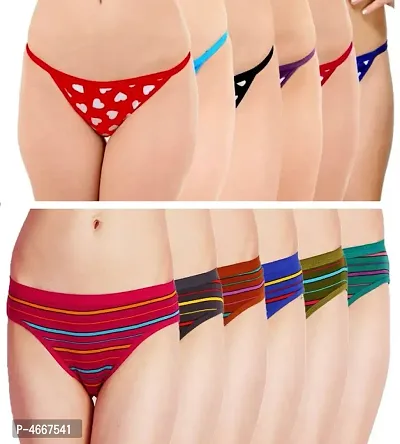 Women Hipster Bikni Multicolor Panties (Pack Of 12)