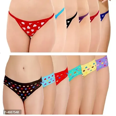 Women Hipster Bikni Multicolor Panties (Pack Of 12)-thumb0