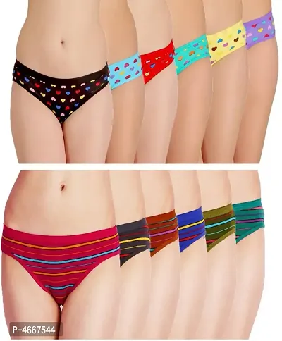 Women Hipster Bikni Multicolor Panties (Pack Of 12)-thumb0