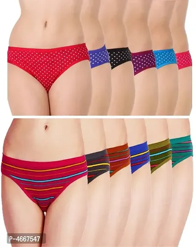 Women Hipster Bikni Multicolor Panties (Pack Of 12)