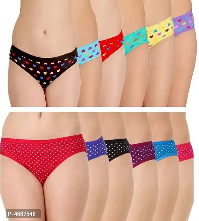 Women Hipster Bikni Multicolor Panties (Pack Of 12)-thumb0