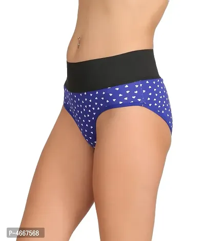 Multicoloured Cotton Spandex Printed Briefs For Women-thumb3