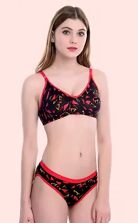 Multicoloured Cotton Self Pattern Lingerie Sets For Women-thumb1