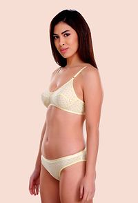 Women Cotton Bra Panty Set for Lingerie Set  ( Pack of 2 )-thumb2