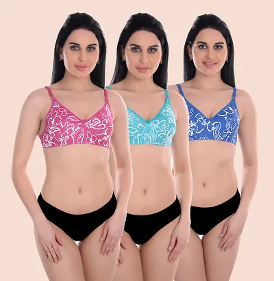 Women Cotton Bra Panty Set