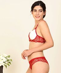 Women Lace Cotton Bra Panty Set for Lingerie Set  ( Pack of 1 )-thumb2
