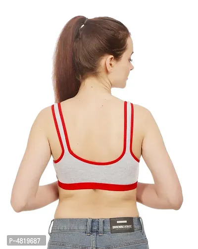 Women Cotton Non Padded Non-Wired Bra ( Pack of 1 ) ( Color : Red ) ( Size : 30 )-thumb4
