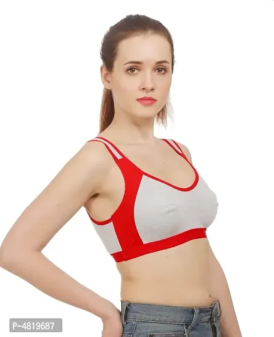 Women Cotton Non Padded Non-Wired Bra ( Pack of 1 ) ( Color : Red ) ( Size : 30 )-thumb2