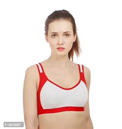 Women Cotton Non Padded Non-Wired Bra ( Pack of 1 ) ( Color : Red ) ( Size : 30 )-thumb0