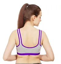 Women Cotton Non Padded Non-Wired Bra ( Pack of 2 ) ( Color : Pink,Purple ) ( Size : 30 )-thumb3