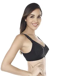 Stylish Black Cotton Solid Bras For Women-thumb1