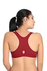 (JJocky_Maroon_30)Womenrsquo;s Cotton Lycra Blend Sports Bra, Regular Everyday Bra|Full Coverage Bra|Yoga Fitness Bra Exercise Gym Bra No Padded Sports Bra-thumb3