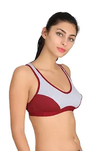 (JJocky_Maroon_30)Womenrsquo;s Cotton Lycra Blend Sports Bra, Regular Everyday Bra|Full Coverage Bra|Yoga Fitness Bra Exercise Gym Bra No Padded Sports Bra-thumb1